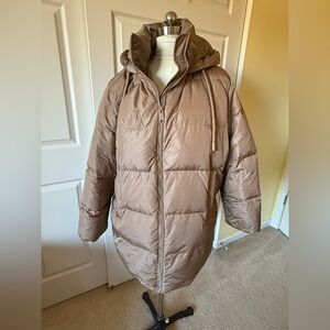 ZARA Women's Tan Puffer Jacket